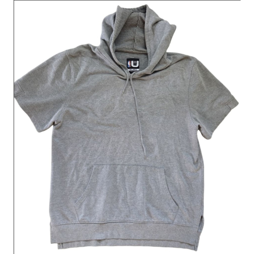 Men's NBA Gray Short Sleeve Hoodie XXL